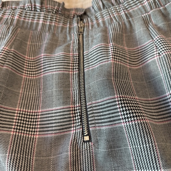 Dance & Marvel Gray Plaid Mini Skirt with Floral Embroidery - Picture 5 of 6